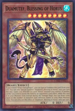 Duamutef, Blessing of Horus (CH02-EN023) - THE CHRONICLES DECK: Spirit Charmers (All-Foil Edition) 1st Edition