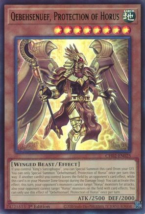 Qebehsenuef, Protection of Horus (CH02-EN025) - THE CHRONICLES DECK: Spirit Charmers (All-Foil Edition) 1st Edition