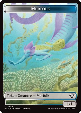 Merfolk // Worm Double-Sided Token (ECL-8 // 9) - Lorwyn Eclipsed