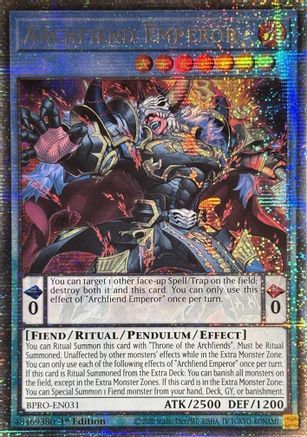 Archfiend Emperor (Starlight Rare) (BPRO-EN031) - Burst Protocol 1st Edition