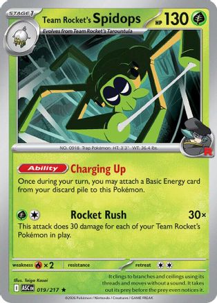 Team Rocket's Spidops 019  - Reverse Holofoil ME Ascended Heroes - Rare