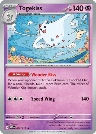 Togekiss 082/217  - Reverse Holofoil ME Ascended Heroes - Rare