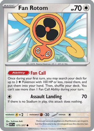 Fan Rotom 171/217  - Reverse Holofoil ME Ascended Heroes - Common