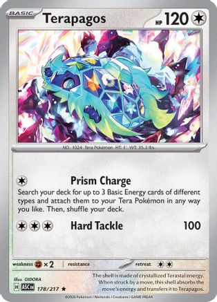 Terapagos 178  - Reverse Holofoil ME Ascended Heroes - Rare