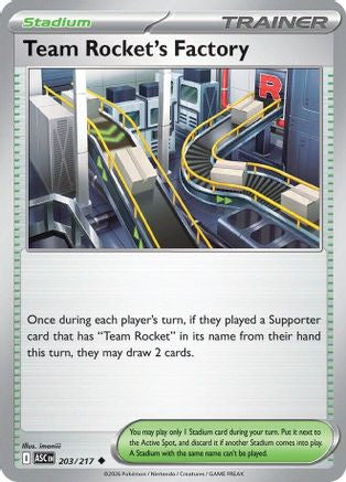 Team Rocket's Factory 203  - Reverse Holofoil ME Ascended Heroes - Uncommon