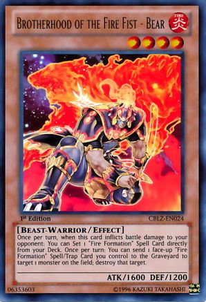Brotherhood of the Fire Fist - Bear (CBLZ-EN024) - Cosmo Blazer 1st Edition