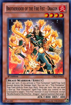 Brotherhood of the Fire Fist - Dragon (CBLZ-EN025) - Cosmo Blazer 1st Edition