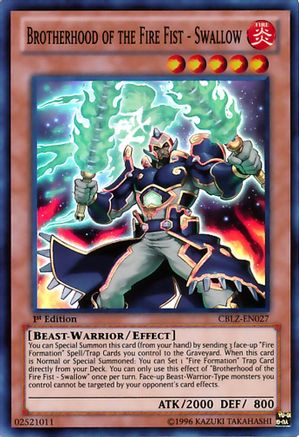 Brotherhood of the Fire Fist - Swallow (CBLZ-EN027) - Cosmo Blazer 1st Edition