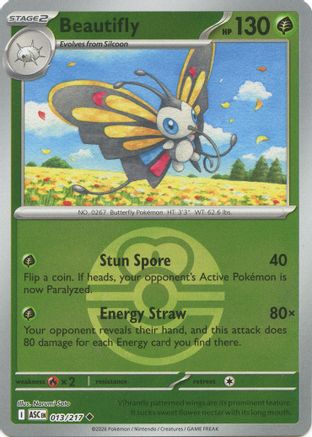 Beautifly (Love Ball) 013/217  - Reverse Holofoil ME Ascended Heroes - Uncommon
