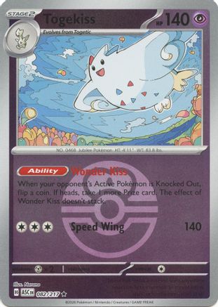 Togekiss (Love Ball) 082/217  - Reverse Holofoil ME Ascended Heroes - Rare