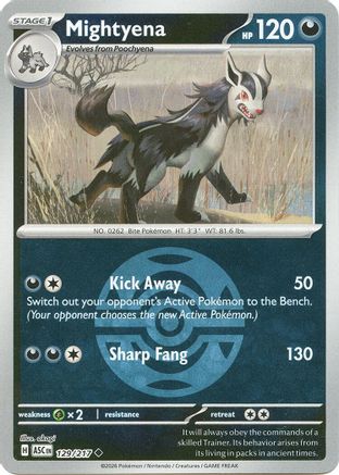 Mightyena (Dusk Ball) 129/217  - Reverse Holofoil ME Ascended Heroes - Uncommon