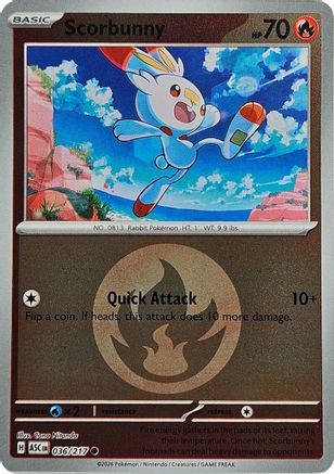 Scorbunny (Energy Symbol Pattern) 036/217  - Reverse Holofoil ME Ascended Heroes - Common