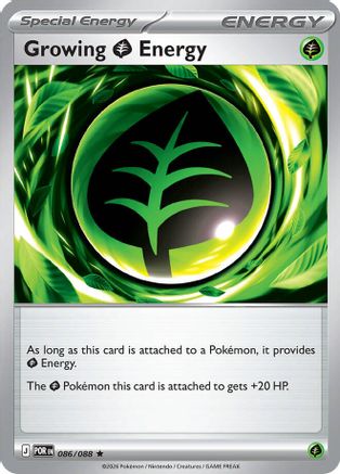 Growing Grass Energy 086  - Holofoil ME03 Perfect Order - Rare