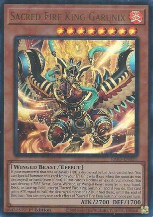 Sacred Fire King Garunix (Ultra Rare) (RA05-EN031) - Rarity Collection 5 1st Edition