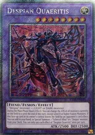 Despian Quaeritis (Platinum Secret Rare) (RA05-EN036) - Rarity Collection 5 1st Edition