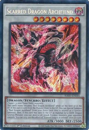 Scarred Dragon Archfiend (Secret Rare) (RA05-EN044) - Rarity Collection 5 1st Edition