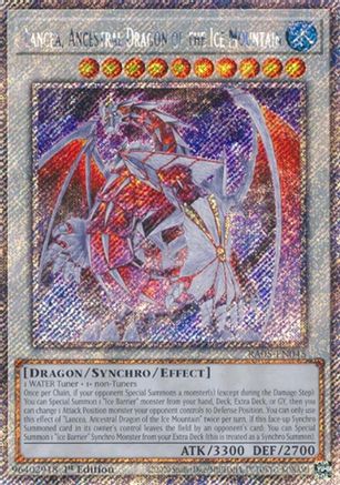 Lancea, Ancestral Dragon of the Ice Mountain (Platinum Secret Rare) (RA05-EN045) - Rarity Collection 5 1st Edition