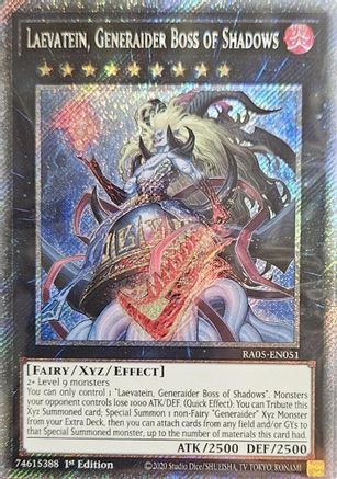 Laevatein, Generaider Boss of Shadows (Platinum Secret Rare) (RA05-EN051) - Rarity Collection 5 1st Edition