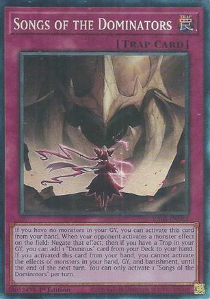 Songs of the Dominators (Collector's Rare) (RA05-EN081) - Rarity Collection 5 1st Edition