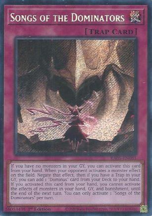 Songs of the Dominators (Secret Rare) (RA05-EN081) - Rarity Collection 5 1st Edition