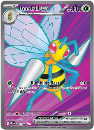 Beedrill ex 098/086  - Holofoil ME04 Chaos Rising - Ultra Rare
