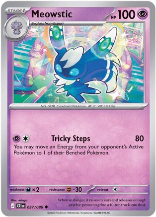 Meowstic 037  - Reverse Holofoil ME04 Chaos Rising - Uncommon
