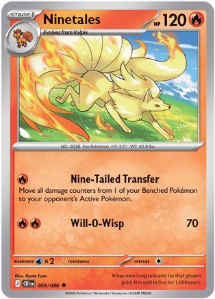 Ninetales 009  - Reverse Holofoil ME04 Chaos Rising - Uncommon