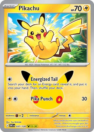 Pikachu 037/128  - Holofoil ME 30th Celebration - None