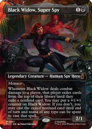 Black Widow, Super Spy (Borderless) (0347) (MSH-347) - Marvel Super Heroes Foil