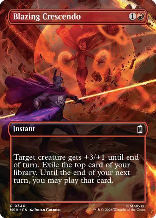 Blazing Crescendo (Borderless) (MSH-340) - Marvel Super Heroes Foil