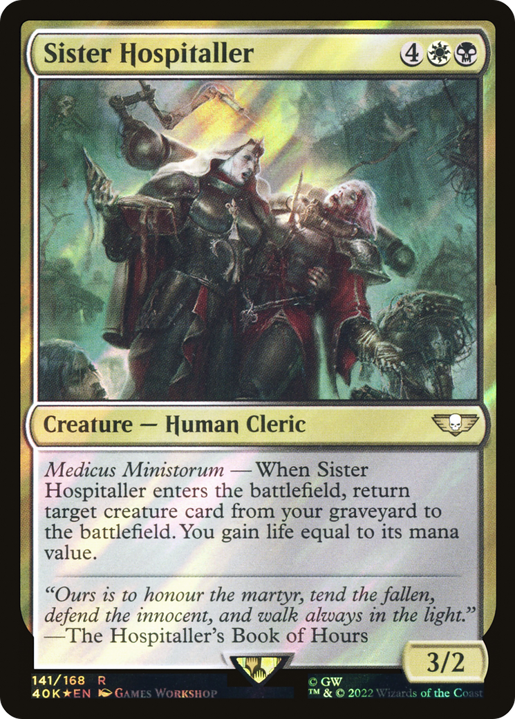 Sister Hospitaller (Surge Foil) (40K-141) - Warhammer 40,000 Commander Foil