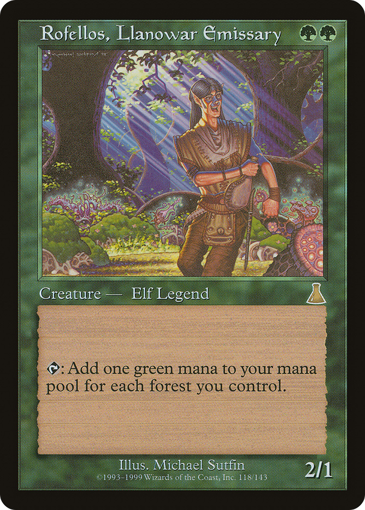 Rofellos, Llanowar Emissary (UDS-118) - Urza's Destiny Foil