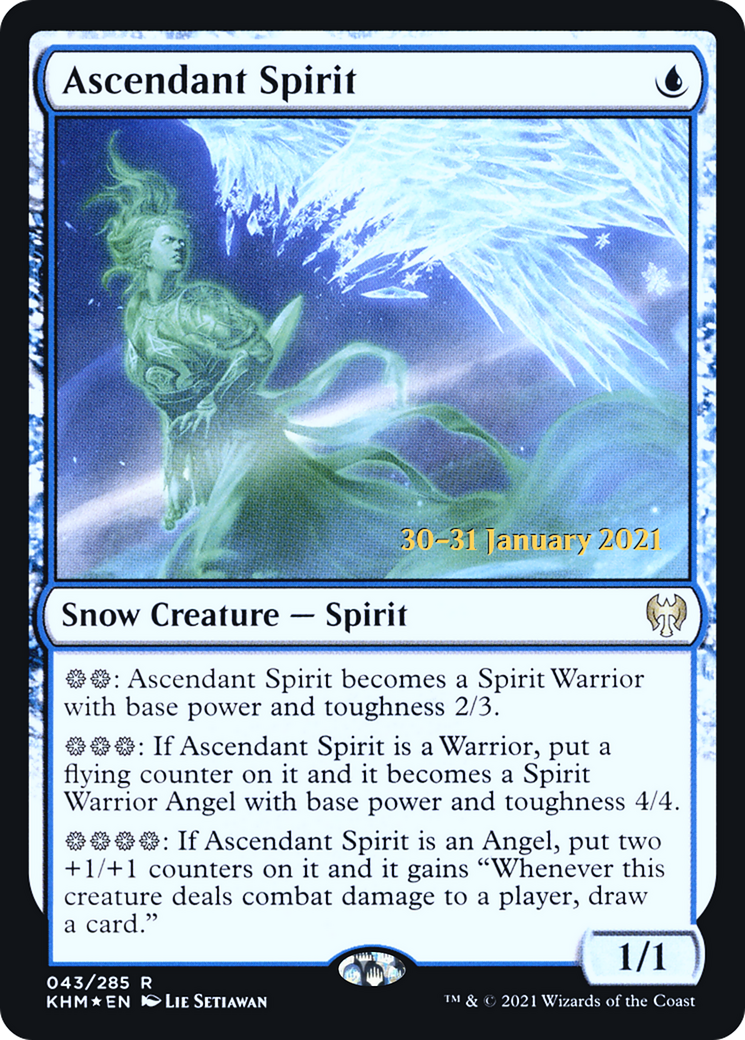 Ascendant Spirit (PRE-043) - Kaldheim Promos: (snow) Foil