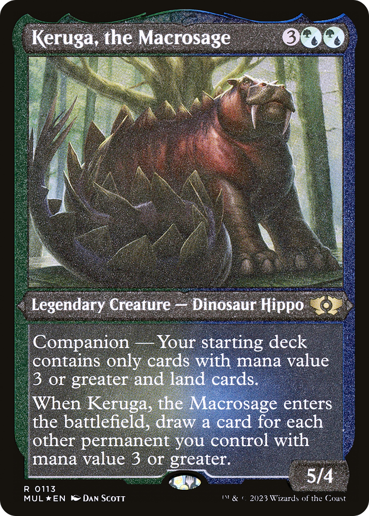 Keruga, the Macrosage (Foil Etched) (MUL-113) - Multiverse Legends: (companion) Foil