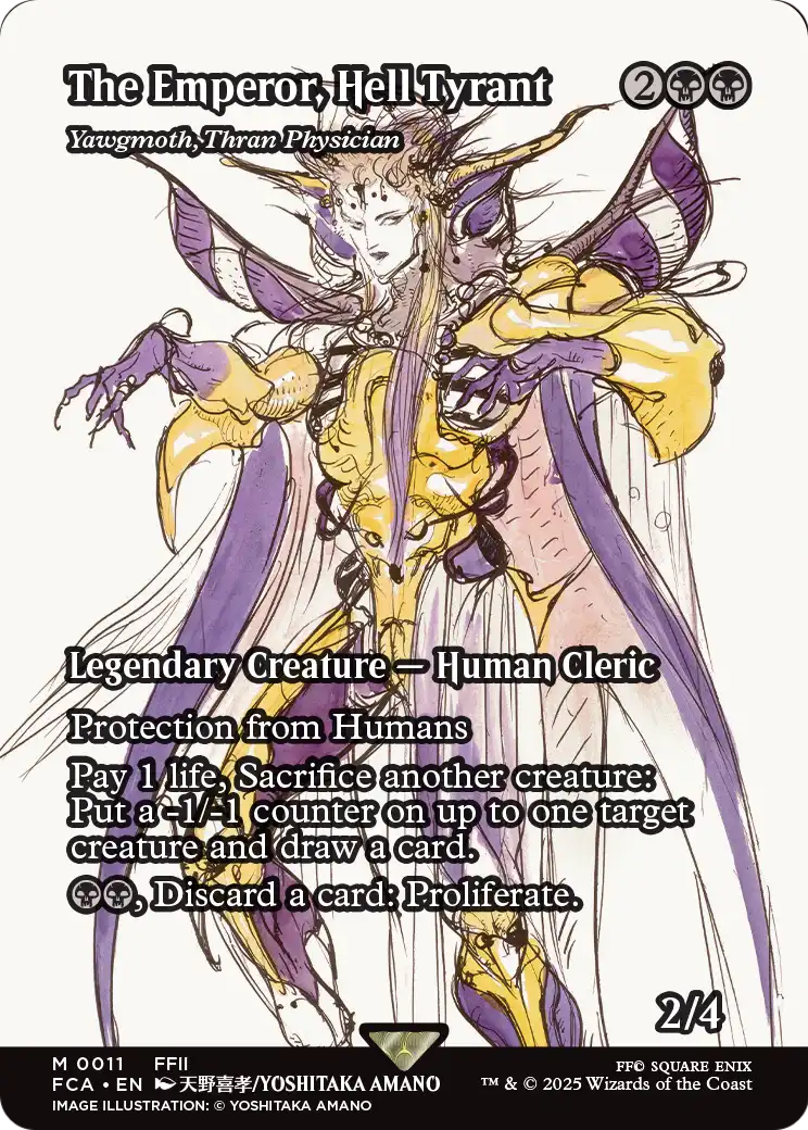 The Emperor, Hell Tyrant - Yawgmoth, Thran Physician (Showcase) (FCA-011) - FINAL FANTASY: Through the Ages / The Emperor, Hell Tyrant (Borderless)
