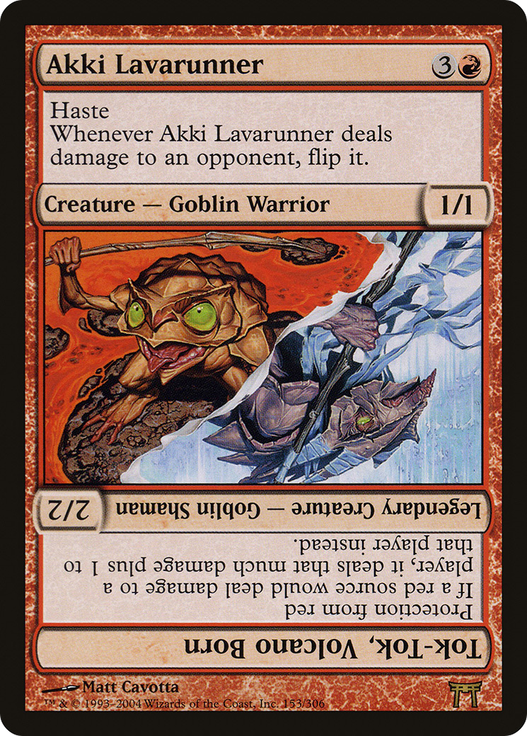 Akki Lavarunner // Tok-Tok, Volcano Born (CHK-153) - Champions of Kamigawa Foil