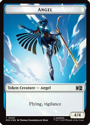 Angel (020) // Vibranium (031) Double-Sided Token (Surge Foil) (MSC-20 // 31) - Commander: Marvel Super Heroes Foil