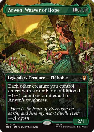 Arwen, Weaver of Hope (Borderless) (HOC-024) - The Hobbit: Eternal-Legal Foil
