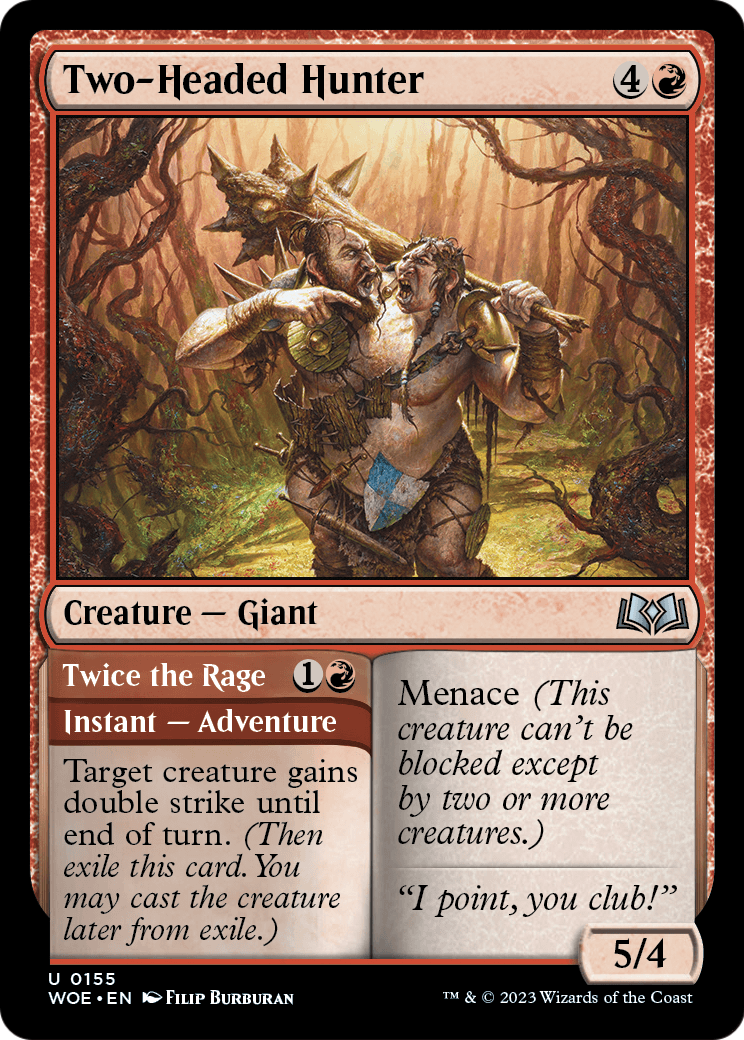 Two-Headed Hunter (WOE-155) - Wilds of Eldraine