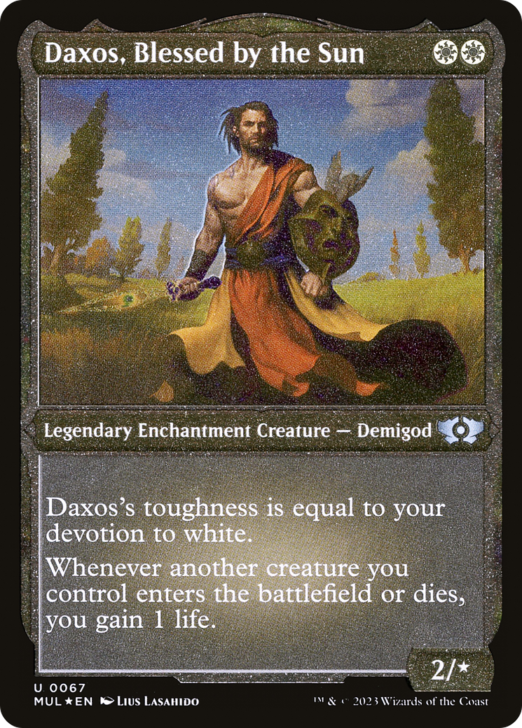 Daxos, Blessed by the Sun (Foil Etched) (MUL-067) - Multiverse Legends: (enchantment) Foil