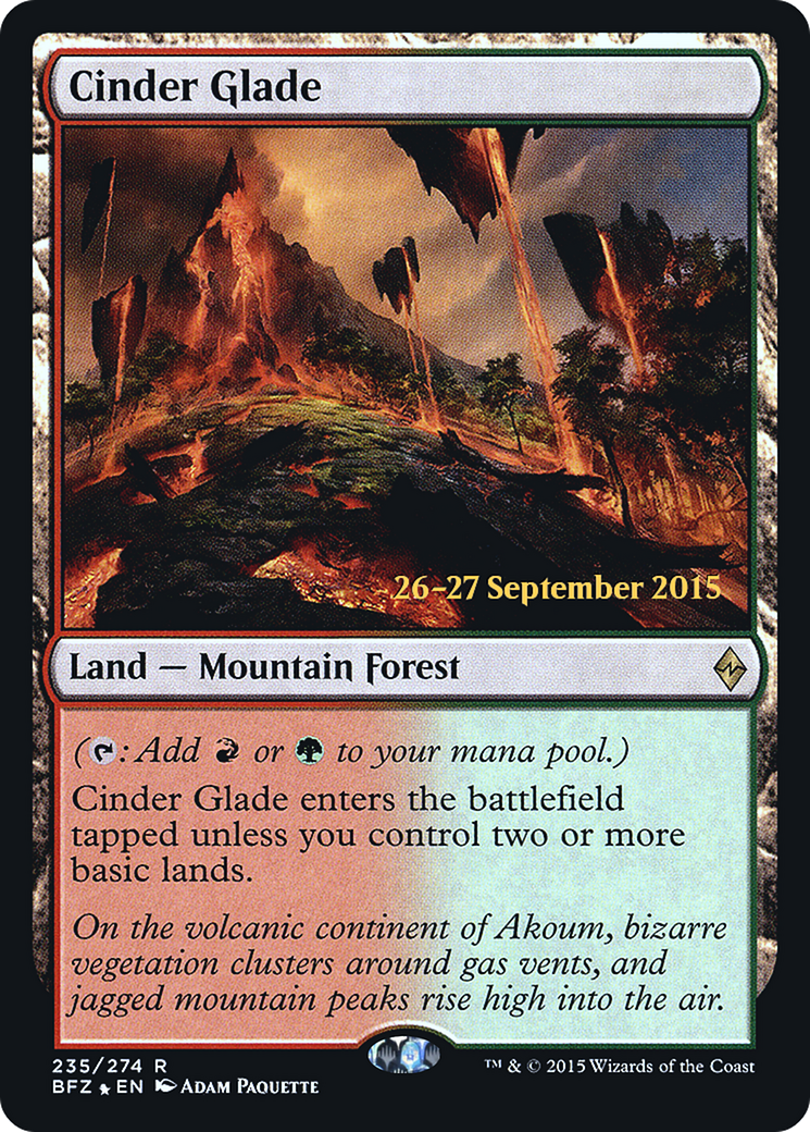 Cinder Glade (PRE-235) - Battle for Zendikar Promos Foil