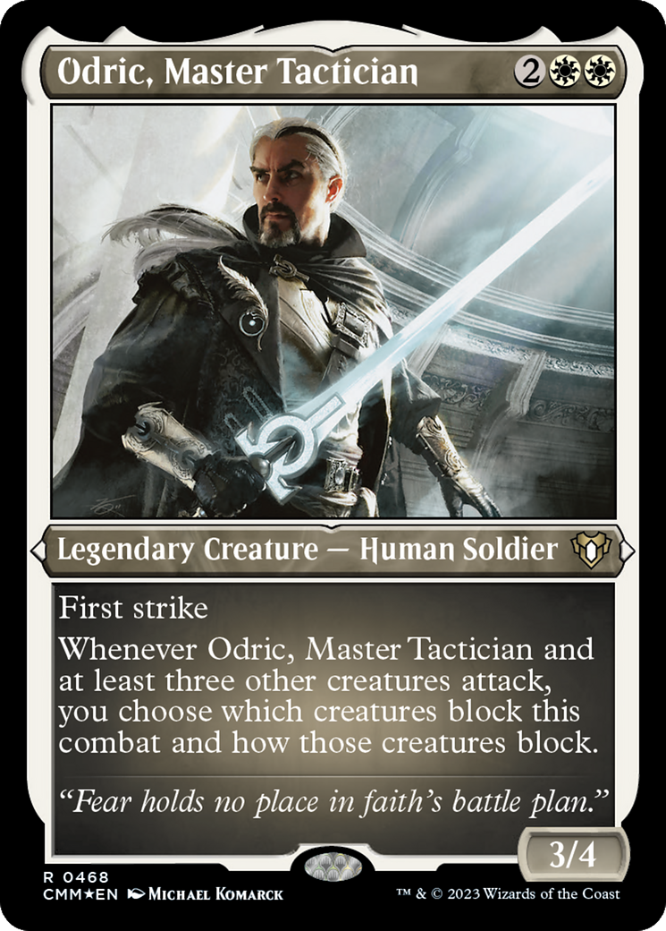Odric, Master Tactician (Foil Etched) (CMM-468) - Commander Masters Foil