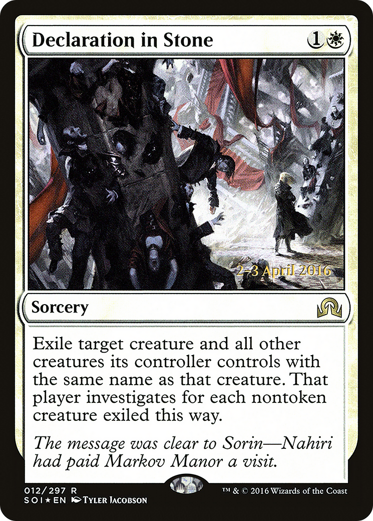 Declaration in Stone (PRE-012) - Shadows over Innistrad Promos Foil