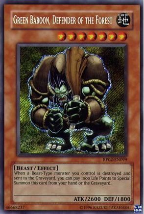 Green Baboon, Defender of the Forest (RP02-EN099) - Retro Pack 2 Limited