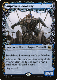 Suspicious Stowaway (Showcase) (MID-288) - Innistrad: Midnight Hunt: (Showcase, Double Faced Transform)