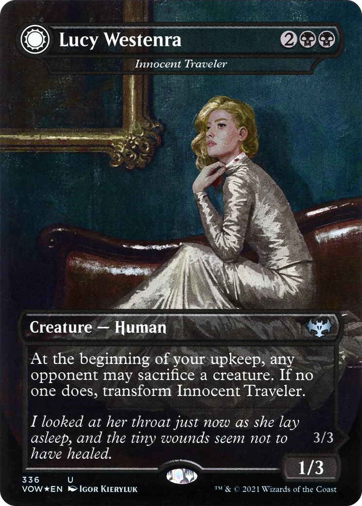 Lucy Westenra - Innocent Traveler (VOW-336) - Innistrad: Crimson Vow: (Double Faced Transform) (Borderless) Foil
