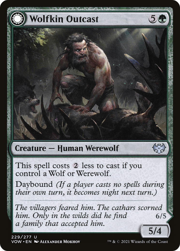 Wolfkin Outcast (VOW-229) - Innistrad: Crimson Vow: (Double Faced Transform) Foil