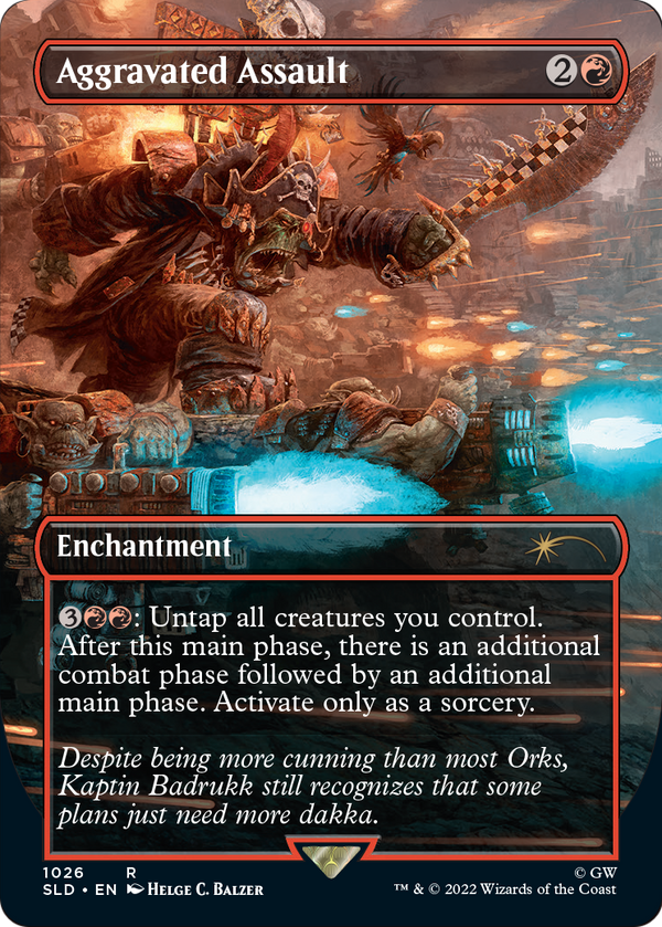 Aggravated Assault (Borderless) (SLD-1026) - Secret Lair Drop (Borderless) Foil