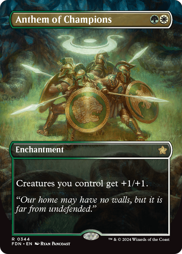 Anthem of Champions (Borderless) (FDN-344) - Foundations: (enchantment)