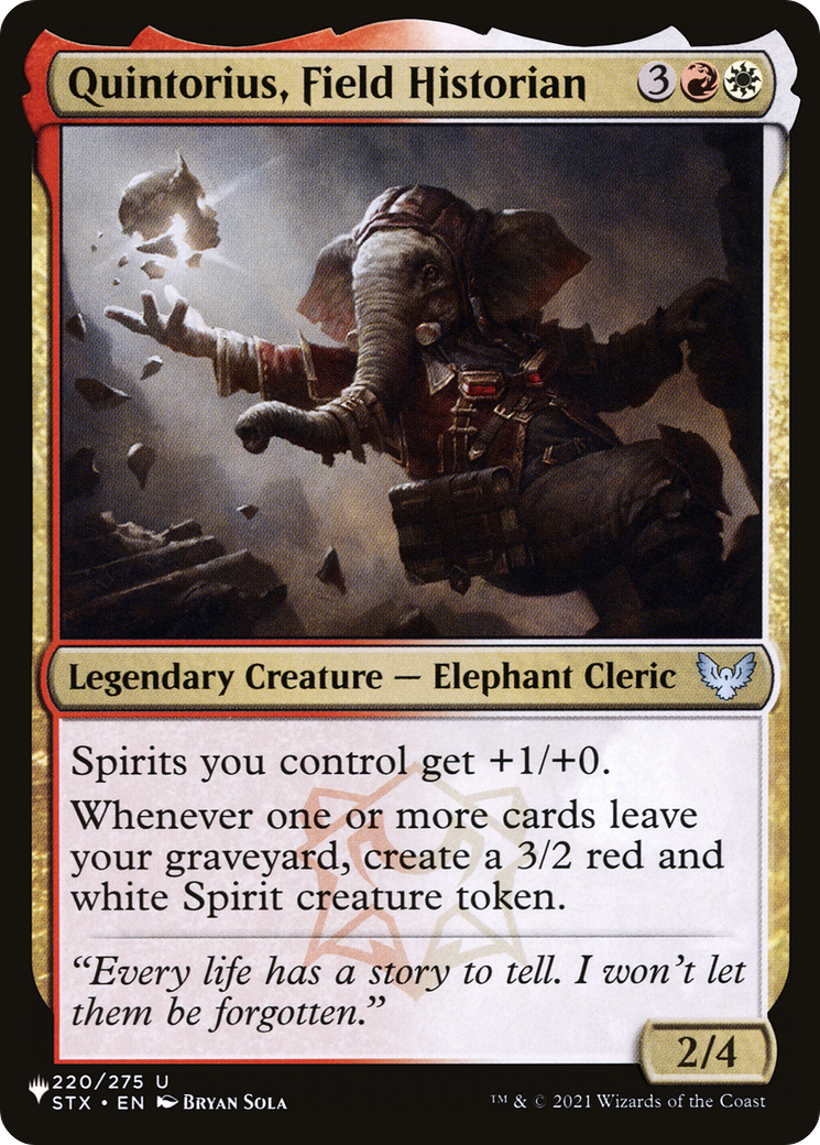 Quintorius, Field Historian (LIST-220/275) - The List